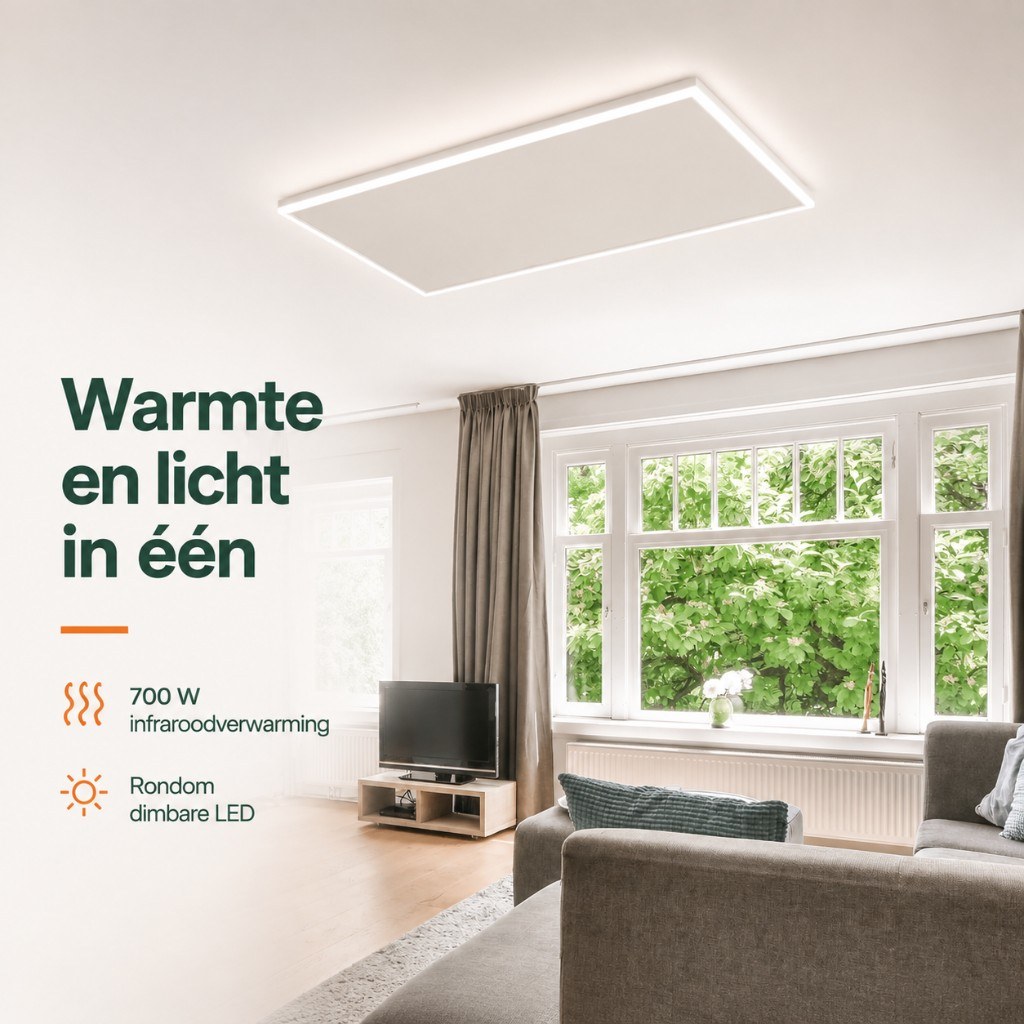 Infrarood paneel 700W 63x108 cm met LED – plafondmontage – VH Monza