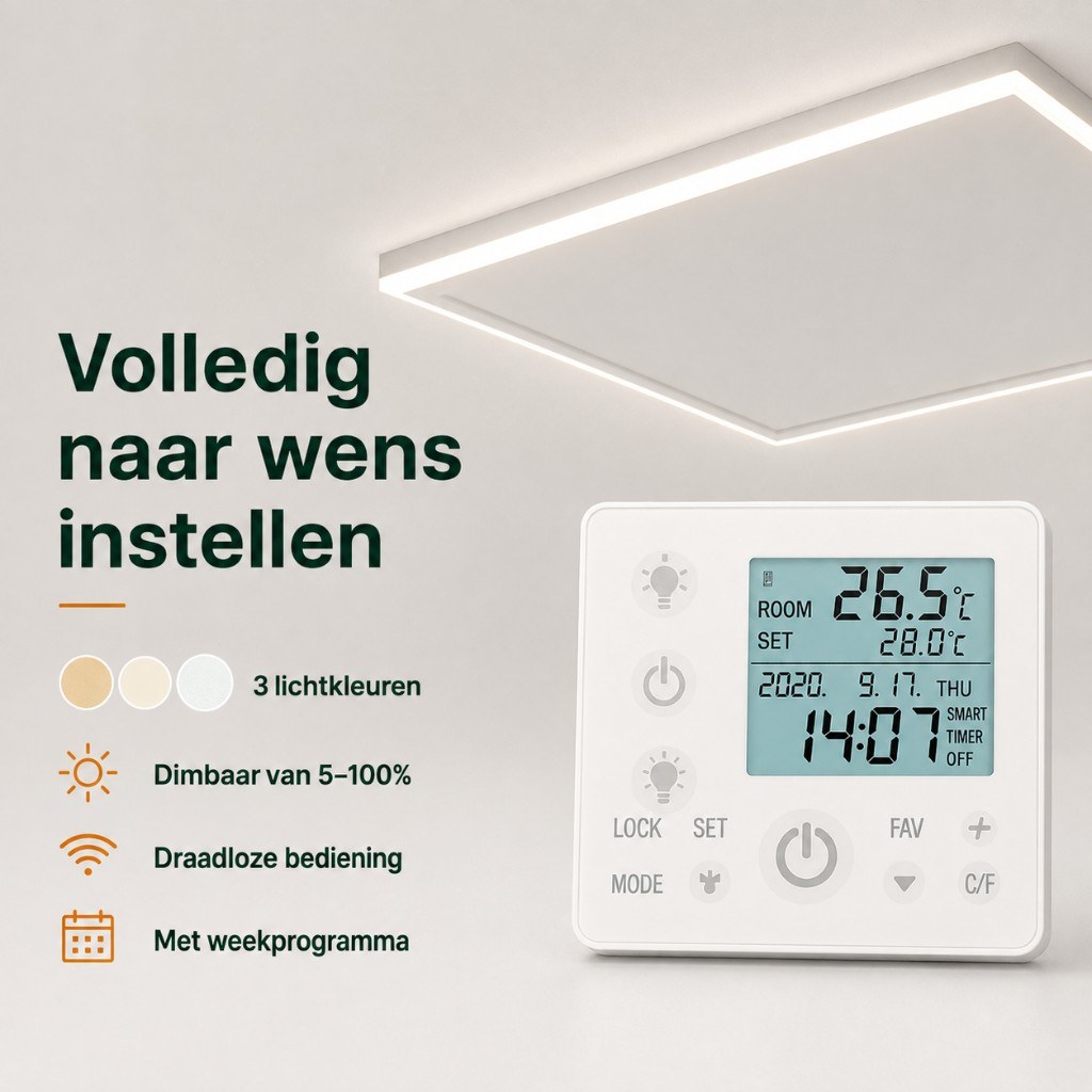 Infrarood paneel 700W 63x108 cm met LED – plafondmontage – VH Monza