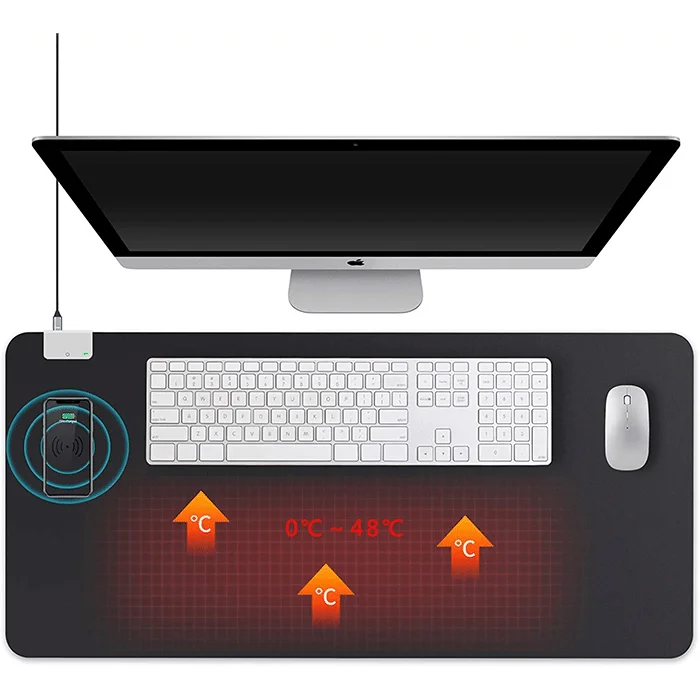 Cityline Verwarmde infrarood bureaulegger (90 x 42 cm) met draadloze telefoonoplader