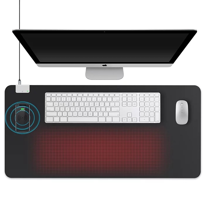 Cityline Verwarmde infrarood bureaulegger (90 x 42 cm) met draadloze telefoonoplader