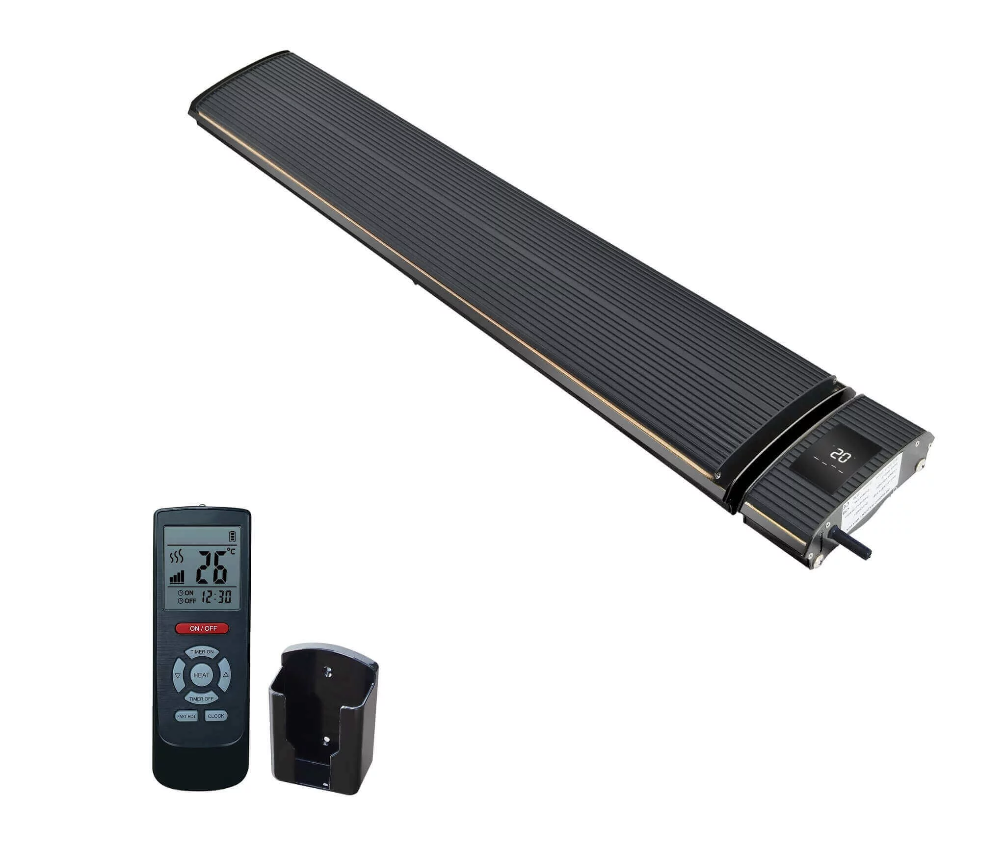 Wifi infrarood terrasverwarmer 2400 watt - zwart