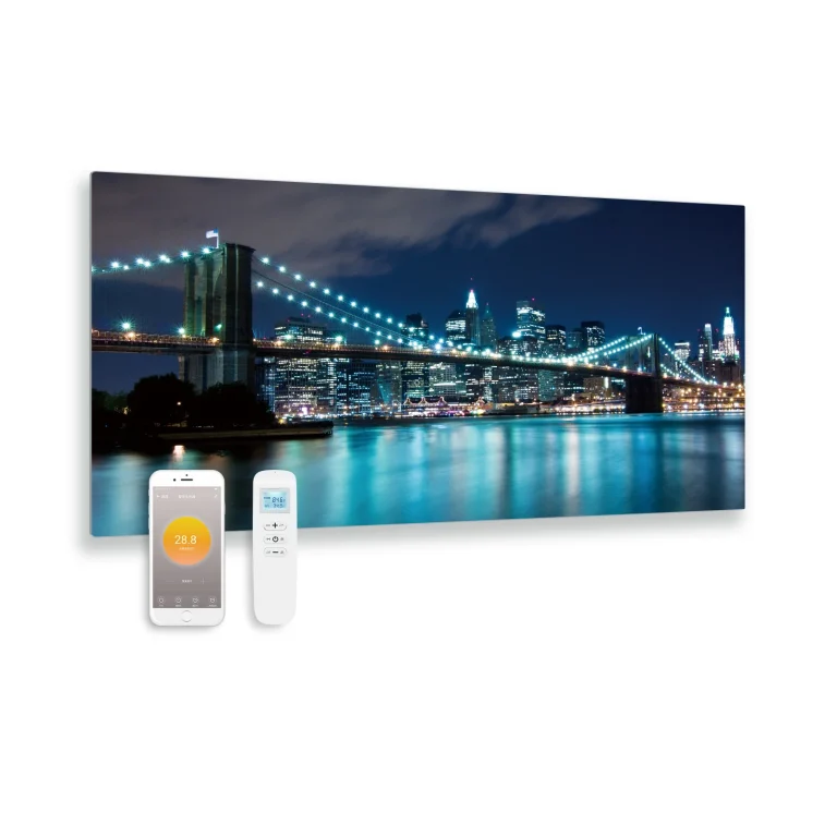 Bedrukte glazen infraroodpaneel - New York - 119x59cm - 700W