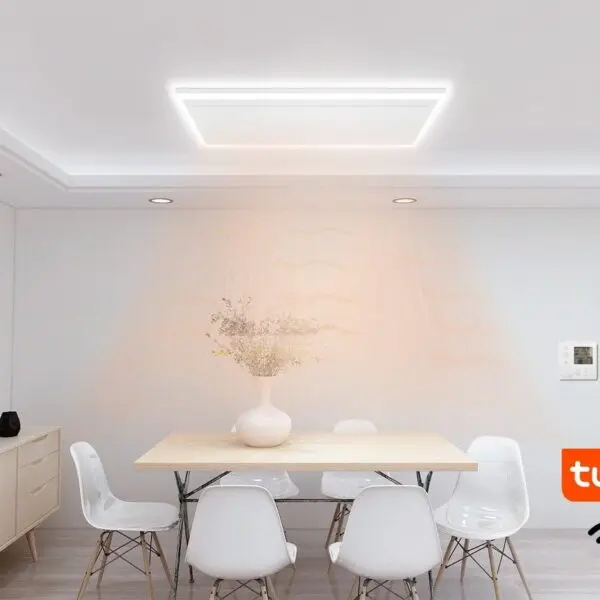 Infrarood paneel 63x128 cm – 840 Watt – energiezuinig verwarmingspaneel met LED verlichting & WiFi – plafondmontage | VH-HH
