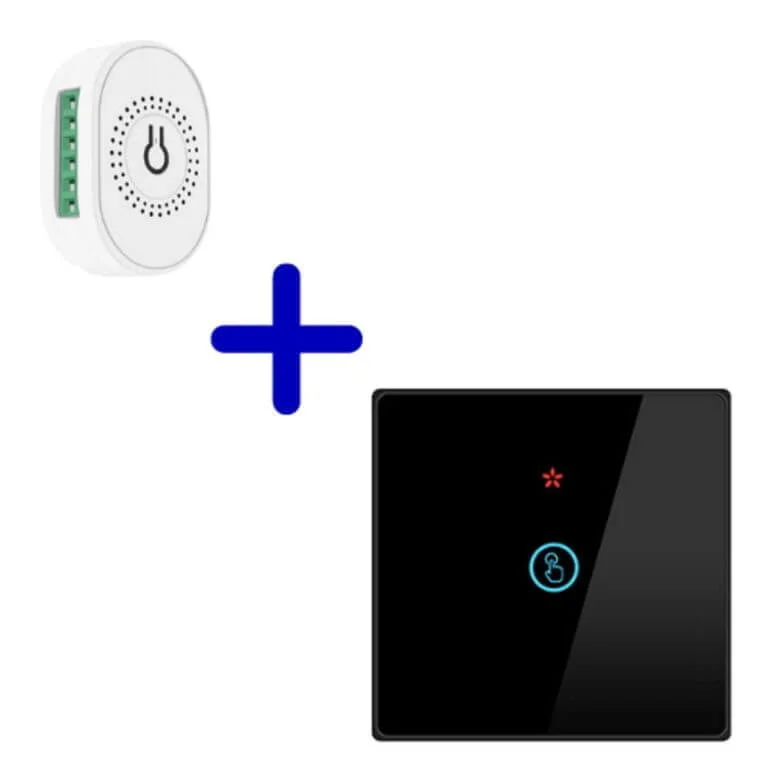 VH Control RF Home combi - Enkele schakelaar met draadloze switch zwart touch