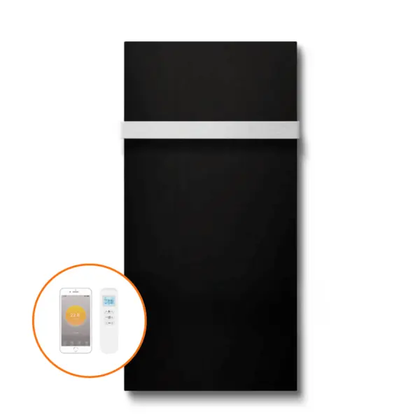QH-GD infrarood paneel met glas - wifi - 60 x 120 cm - 700W - zwart