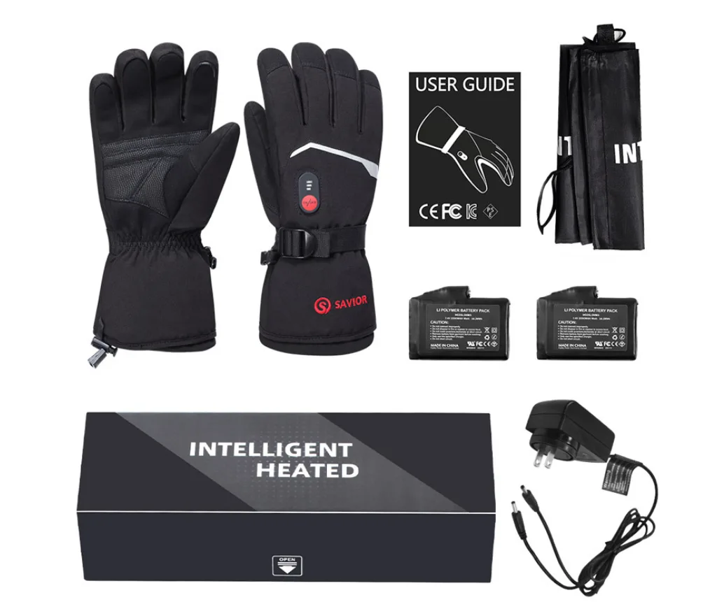 Dikke verwarmde handschoenen geschikt voor wintersportactiviteiten