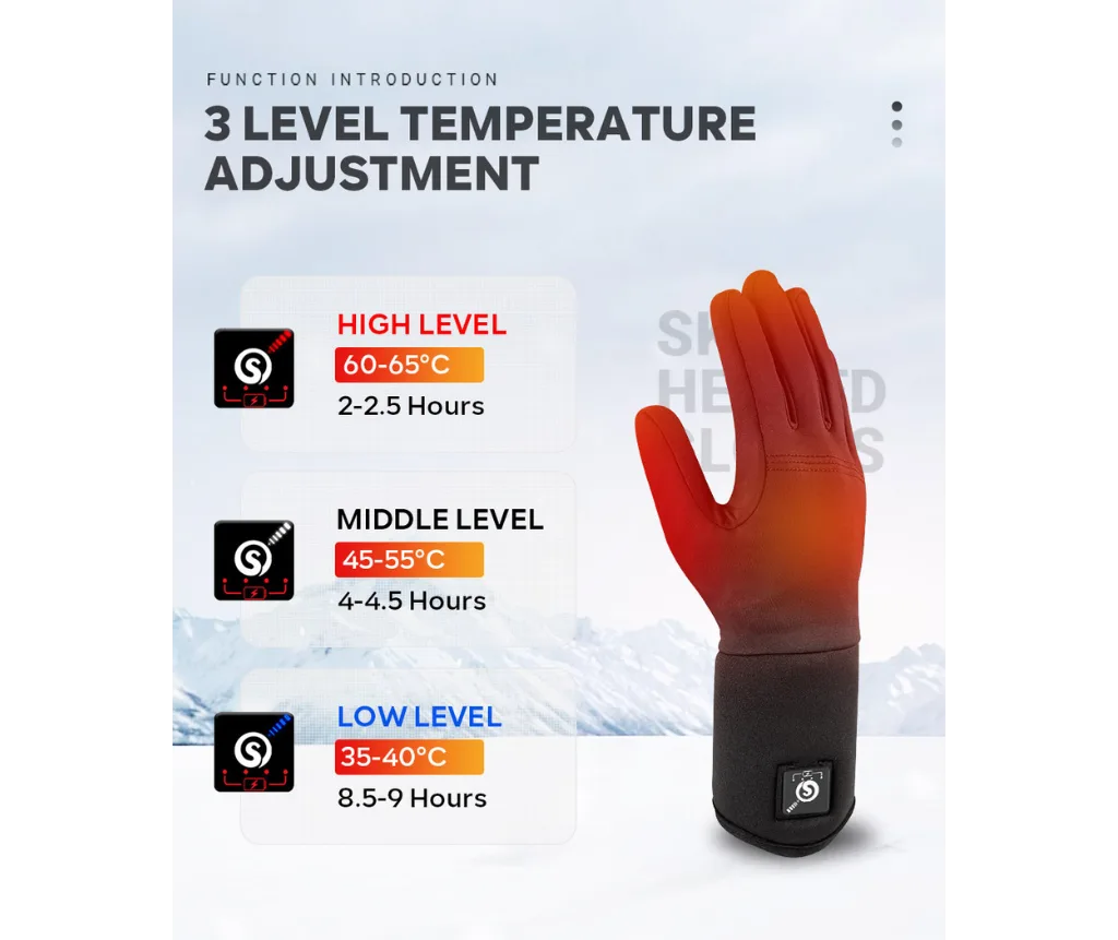 Verwarmde handschoenen voor buitenactiviteiten S13 zwart