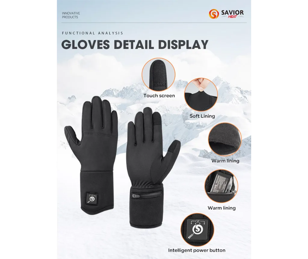 Verwarmde handschoenen voor buitenactiviteiten S13 zwart