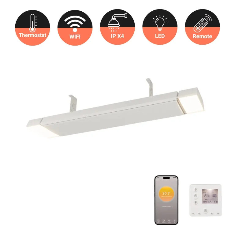 Infrarood terrasverwarmer smart - Ostuni LED - 1800 Watt