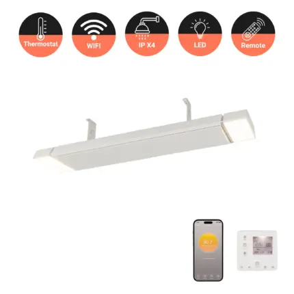Infrarood terrasverwarmer smart - Ostuni LED - 2400 Watt