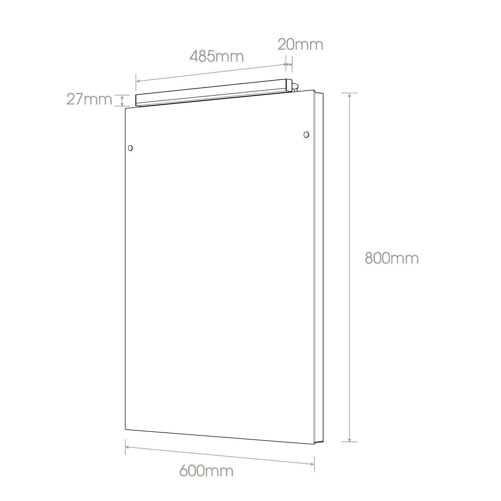 Infrarood spiegelpaneel – Palermo LED – 80 × 60 cm – 500 watt