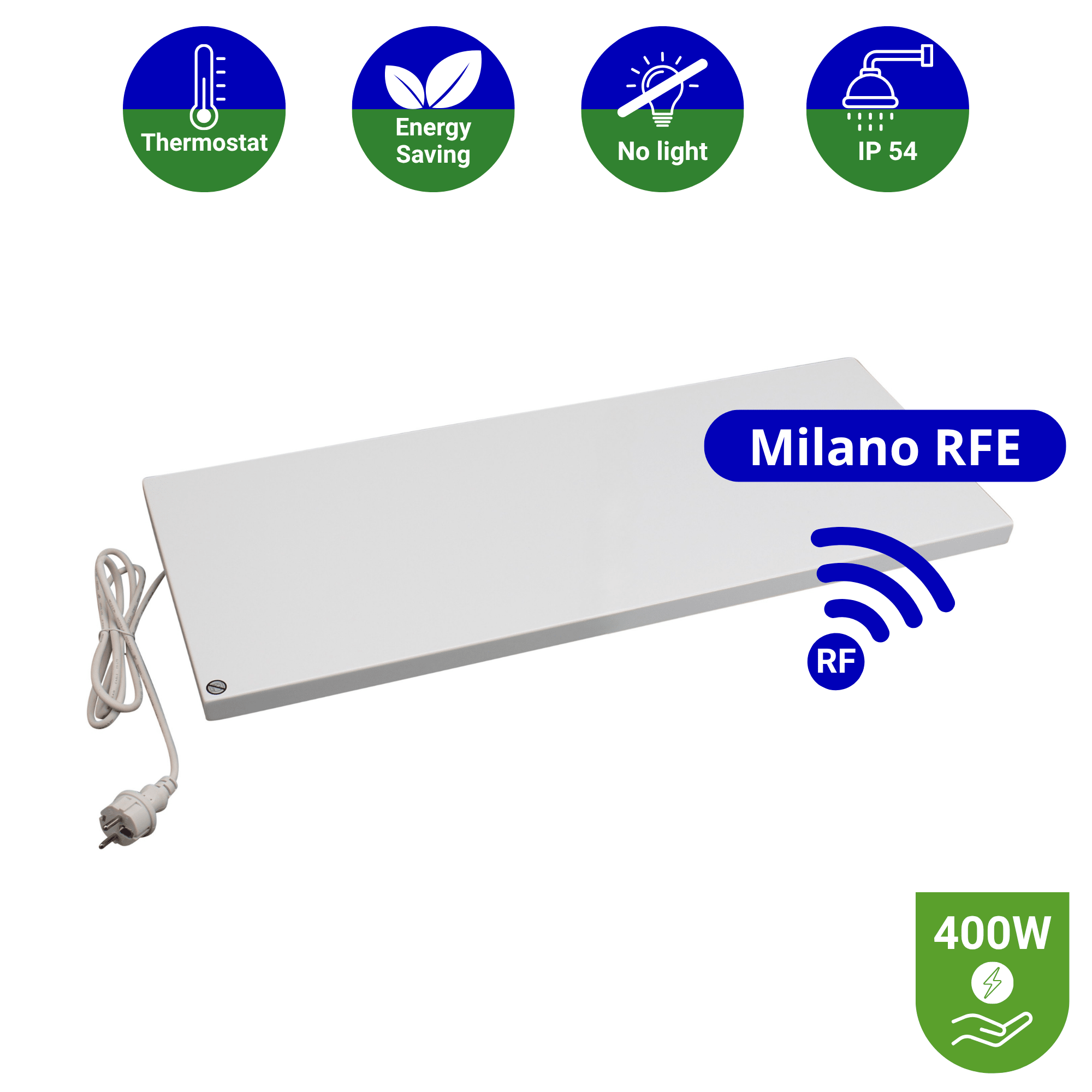 Infrarood paneel 400 watt - Milano RFE - 30 x 100 cm - Plafondpaneel met Echo-ontvanger