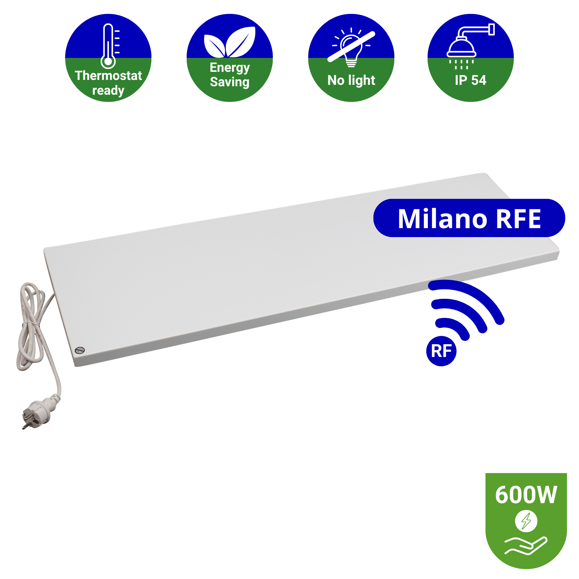 Infrarood paneel 600 watt - Milano RFE - 30 x 150 cm - Plafondpaneel met Echo-ontvanger