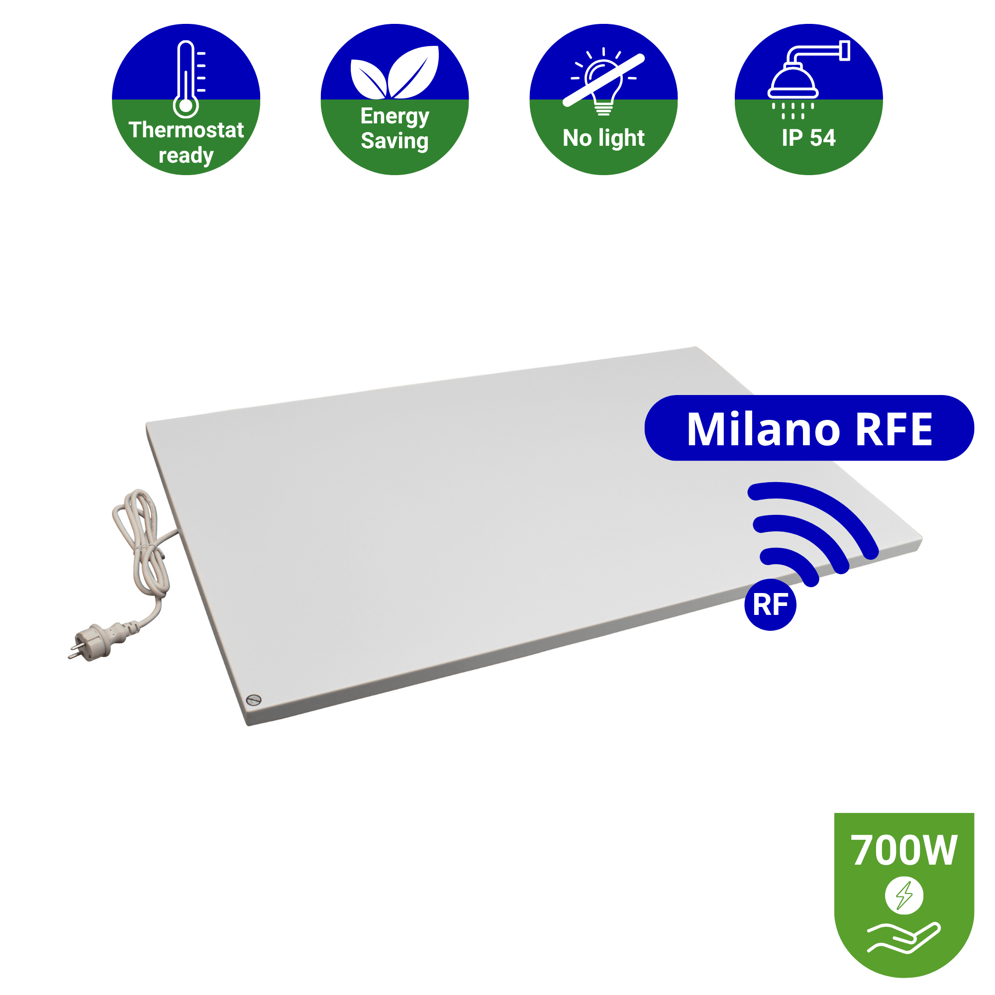 Infrarood paneel 700 watt - Milano RFE - 60 x 100 cm - Plafondpaneel met Echo-ontvanger