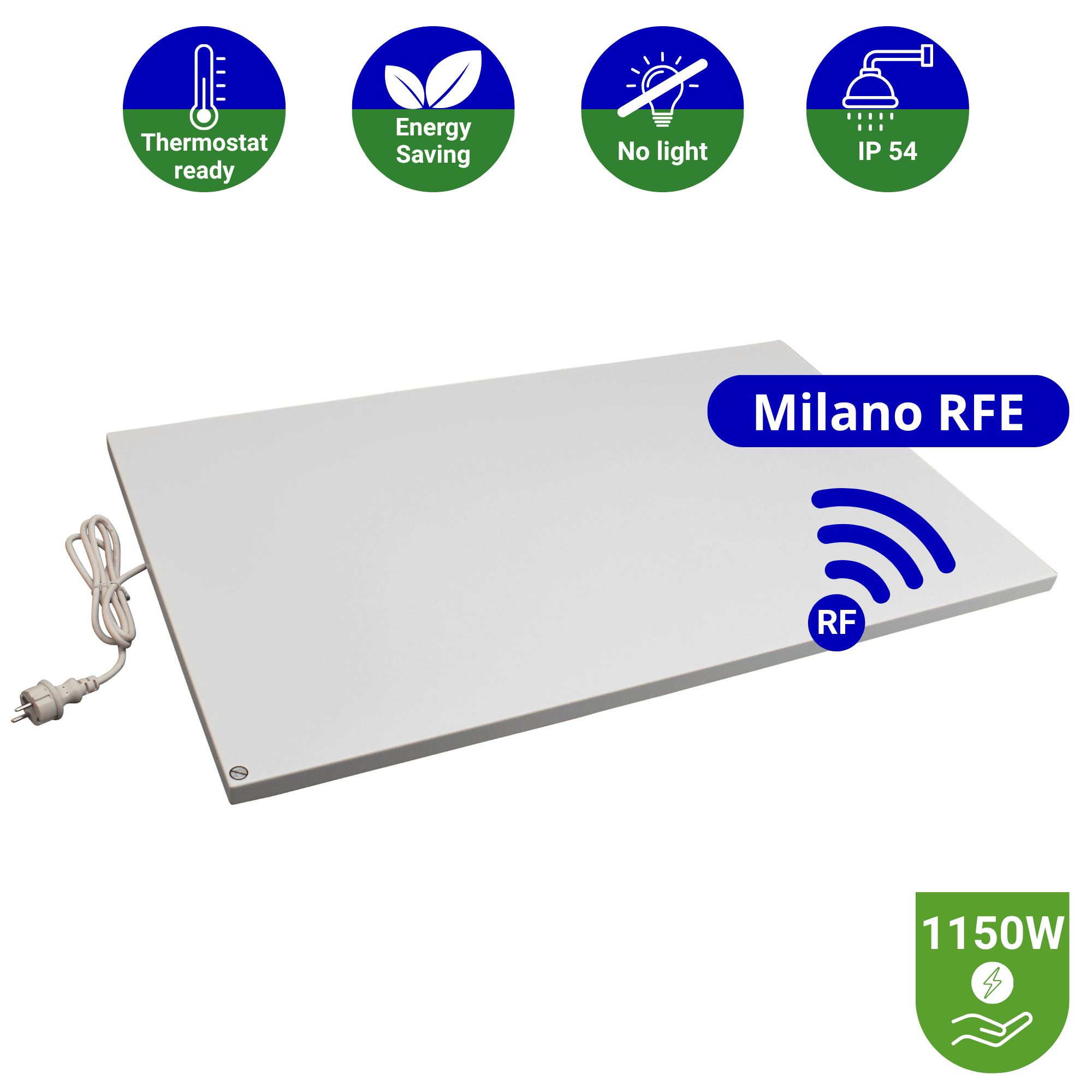 Infrarood paneel 1150 watt - Milano RFE - 75 x 120 cm - Plafondpaneel met Echo-ontvanger