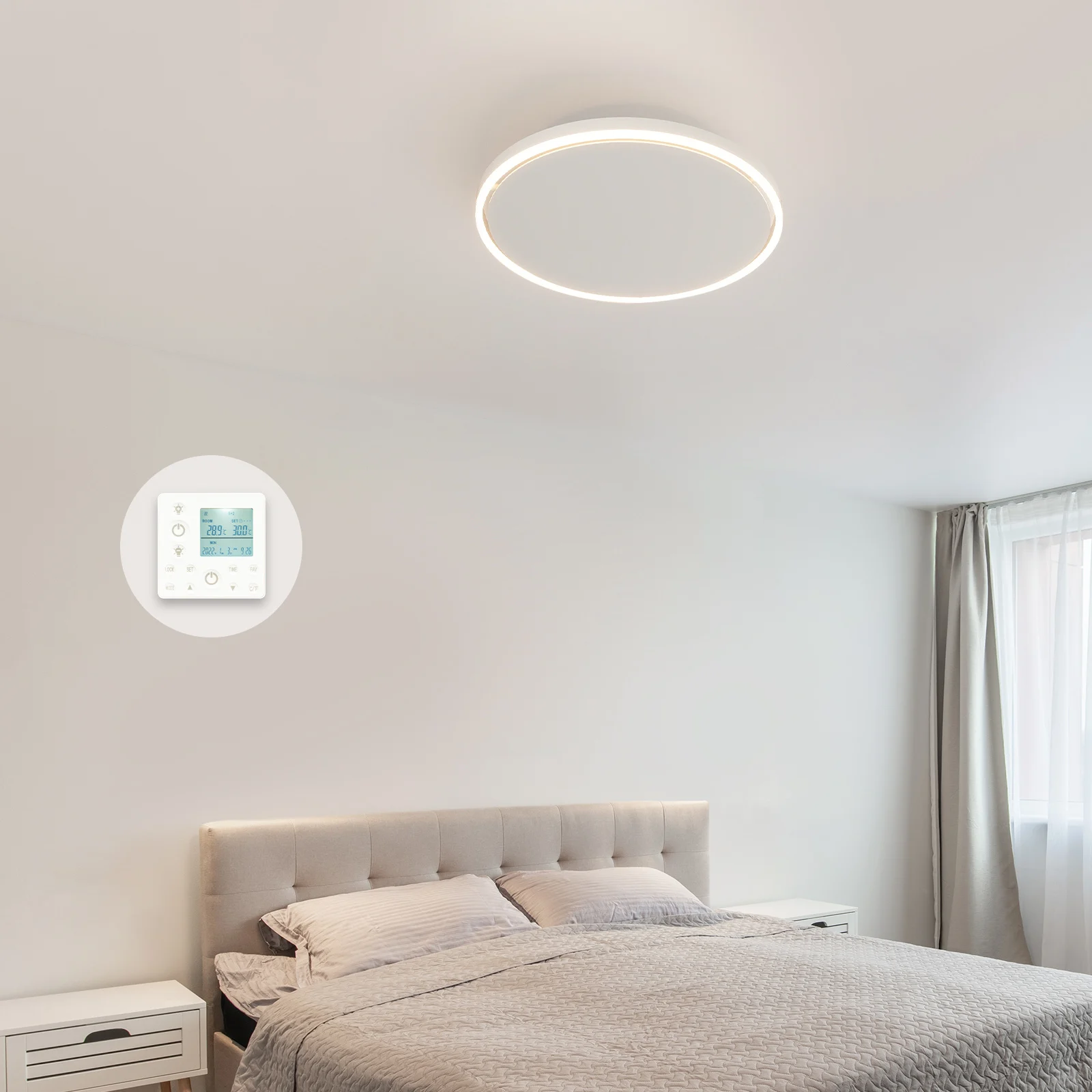 QH-GlowRing Serie infraroodpaneel met led verlichting 56 cm 750Watt