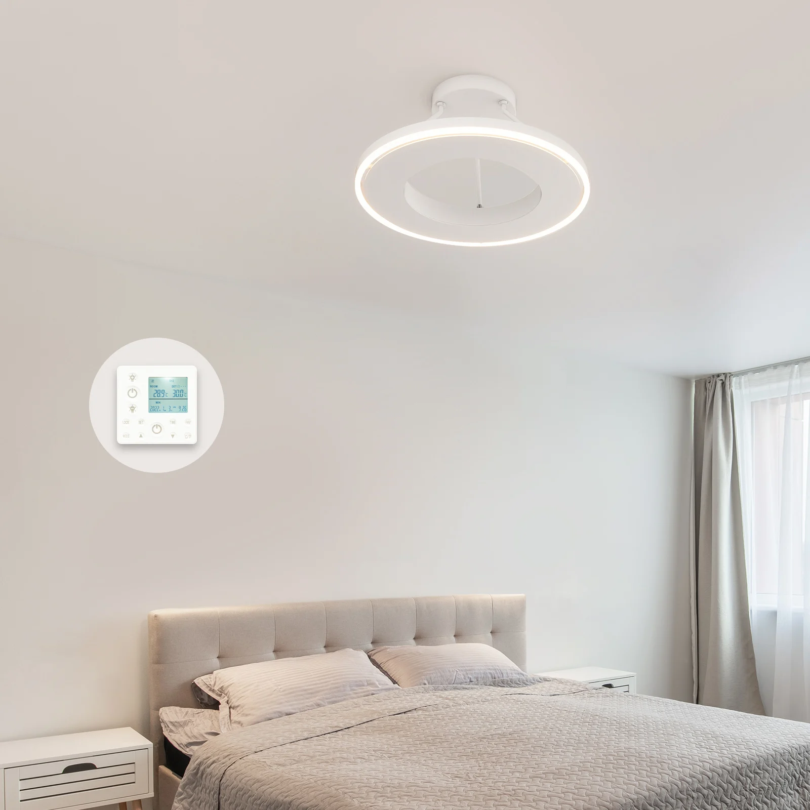 QH-GlowRing Serie infraroodpaneel met led verlichting 56 cm 750Watt